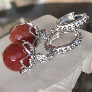 Dallas Prince 1.5” 12mm Carnelian Bead Earrings